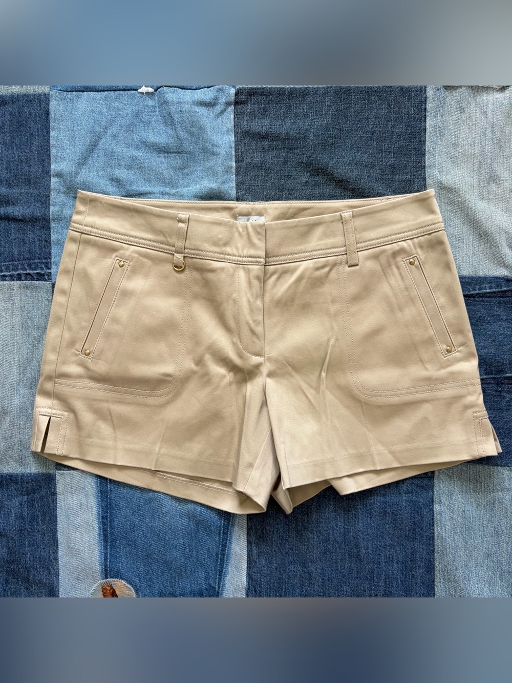 cache mini shorts tan sand mid rise tags attached NWT size 10